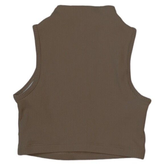 Ribbed Mock Neck Bra Size XS Light Brown NWOT - Picture 7 of 9